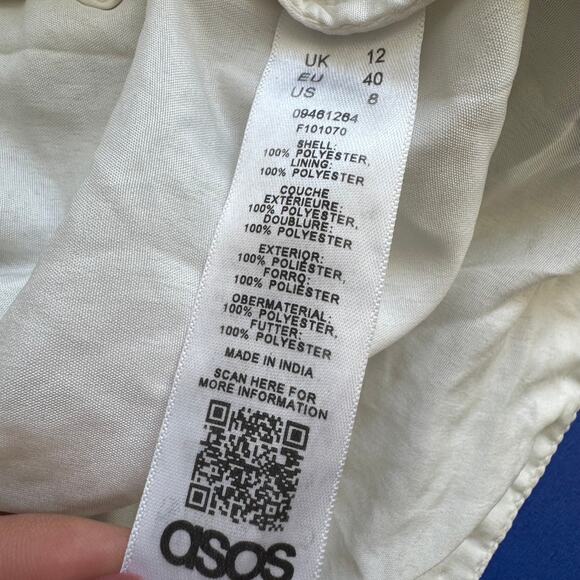 ASOS Fully Beaded Floral Wrap Belted Mini Dress NWT Size 8 - Picture 9 of 12